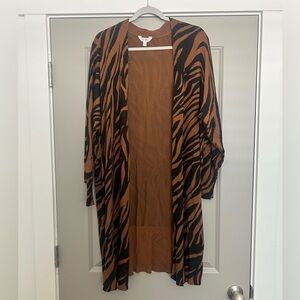 Terra & Sky Zebra Print Open Cardigan